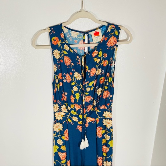 NEW Farm Rio for Anthropologie Dollis Floral Jumpsuit Bohemian Tropical Size XS - Picture 7 of 12